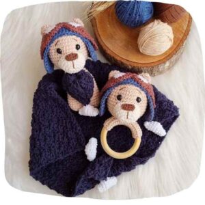 Receita de amigurumi em PDF - Naninha e Chocalho , Rafael , o Ursinho Aviador