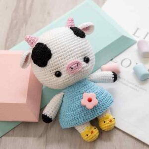 Receita de amigurumi em PDF - Vaca festa do Pijama