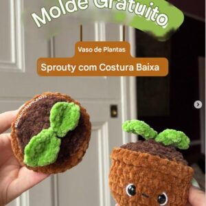 Receita de amigurumi gratuita - Vaso de planta