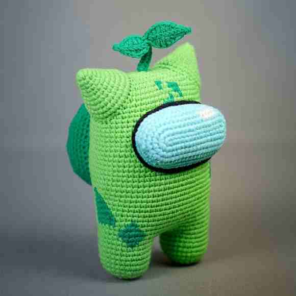 Receita de amigurumi em PDF - Among Us Bulbasaur