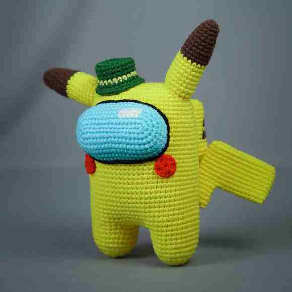 Receita de amigurumi em PDF - Among Us Pikachu