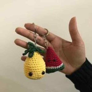 Receita de amigurumi em PDF - Chaveiro Frutinhas