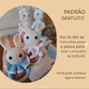 Receita de amigurumi gratuita - Chocalho Coelho