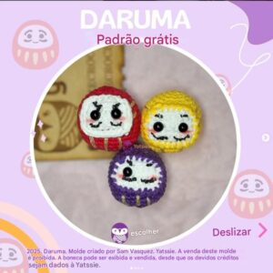 Receita de amigurumi gratuito _ Daruma