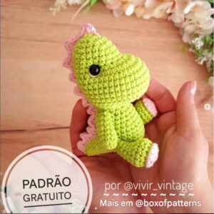 Receita de amigurumi gratuita - Dino