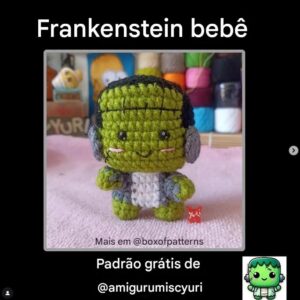 Receita de amigurumi gratuita - Frankstein Baby