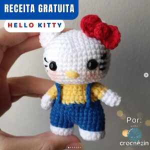 Receita de amigurumi gratuita - Hello Kitty