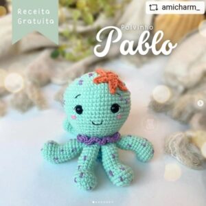 Receita de amigurumi gratuita - Pablo o Polvinho