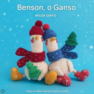 Receita de amigurumi gratuito - Benson, O Ganso