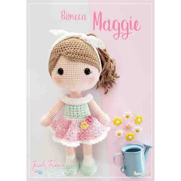 Receita de amigurumi em PDF - Boneca Maggie