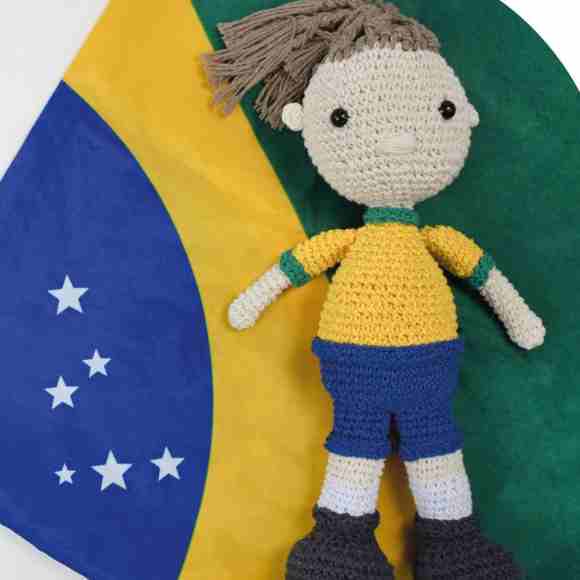 Receita de amigurumi em PDF - Boneco Jogador