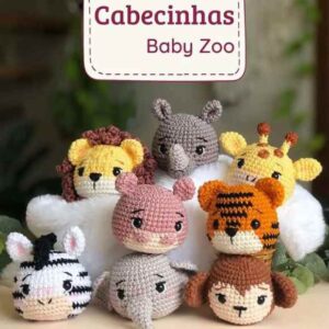 Receita de amigurumi em PDF - Cabecinhas Safari