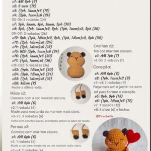 Receita de amigurumi gratuita  - Capibara