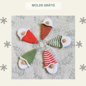 Receita de amigurumi gratuita - Enfeite duendes de natal