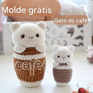 Receita de amigurumi gratuita - Gato café