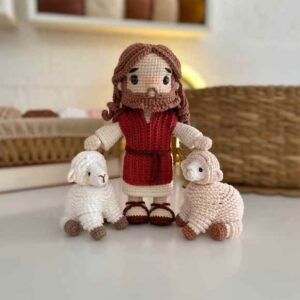 Receita de amigurumi em PDF - Jesus e Cordeiro