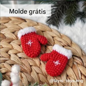 Receita de amigurumi gratuita - Luvinhas de natal