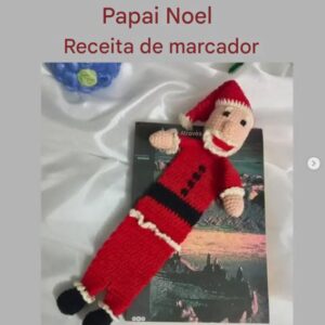 Receita de amigurumi gratuita - Marcador de Página Papai Noel