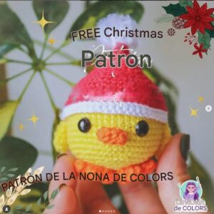 Receita de amigurumi gratuita - Pintinho de natal