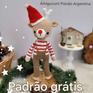 Receita de amigurumi gratuita - Rena de Natal