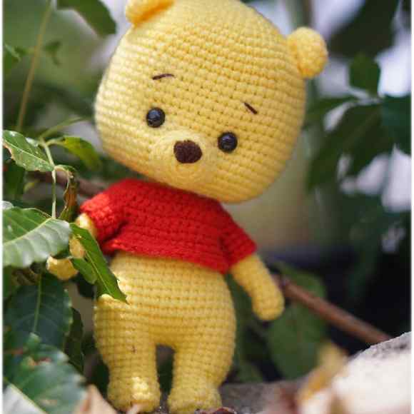 Receita de amigurumi em PDF - Ursinho Pooh