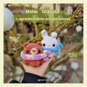 Receita de amigurumi gratuita - Urso e Coelho