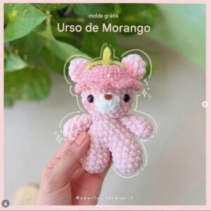 Receita de amigurumi gratuita - Urso Morango
