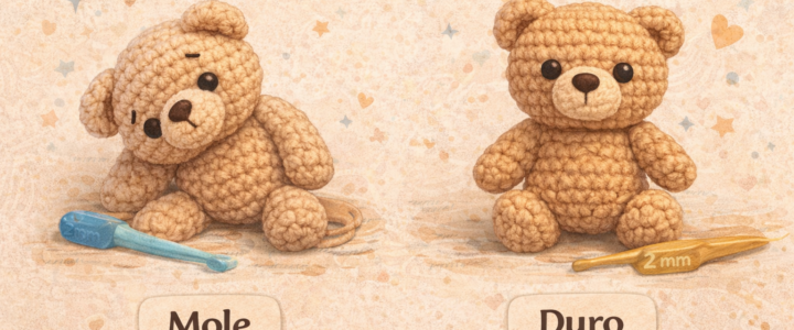 Por que seu amigurumi fica duro ou mole demais (e como corrigir isso)
