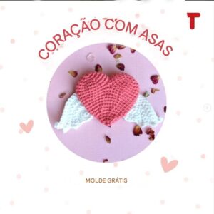 Receita de amigurumi gratuita - Coração com asas