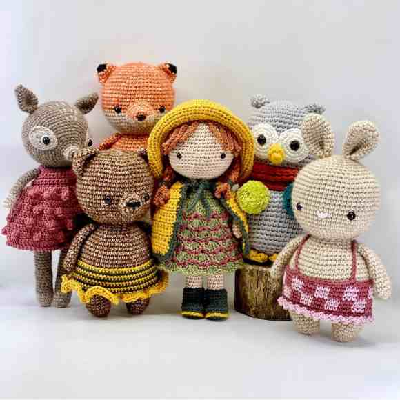 Receita de amigurumi em PDF - Esther e os amigos da floresta