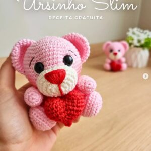Receita de amigurumi gratuito - Ursinho Slim