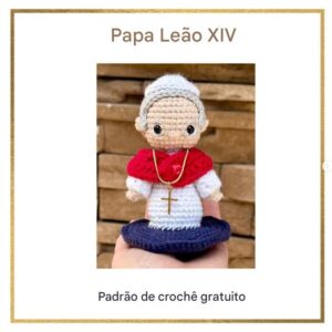 Receita de amigurumi gratuita  - Papa Leão XVI