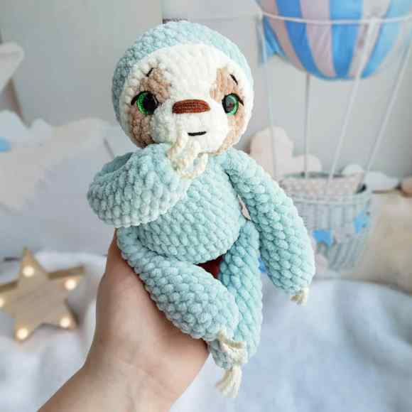 Receita de amigurumi em PDF - Filhote de Preguiça