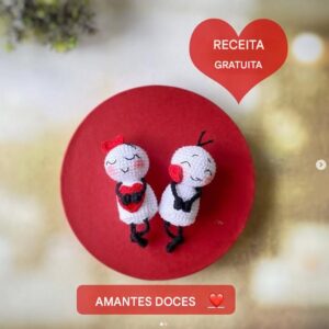 Receita de amigurumi gratuito - Bonequinhos dia dos namorados