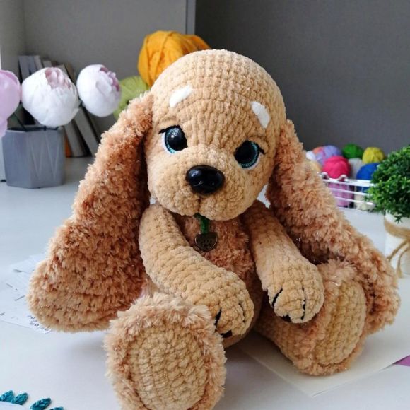 Receita de amigurumi em PDF - Cachorro de Veludo