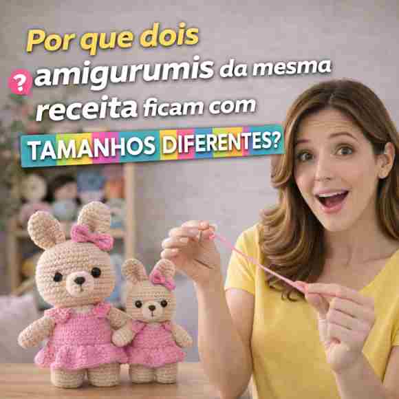 Por que dois amigurumis da mesma receita ficam com tamanhos diferentes?