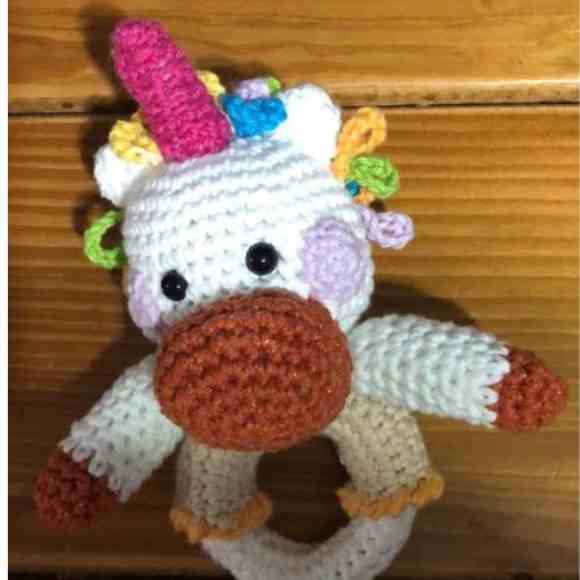 Receita de amigurumi em PDF - Chocalho unicórnio