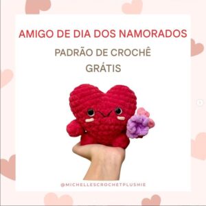 Receita de amigurumi gratuita - Coração dia dos namorados
