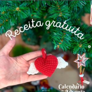 Receita de amigurumi gratuita - Coração Alado