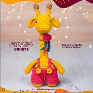 Receita de amigurumi gratuita - Girafa Brigite