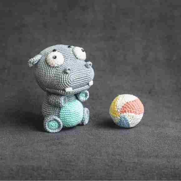 Receita de amigurumi em PDF - Hipopotamo Bruno