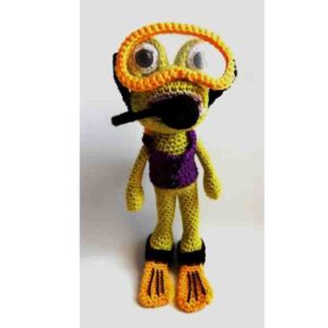 Receita de amigurumi em PDF - Jack o Sapo Mergulhador