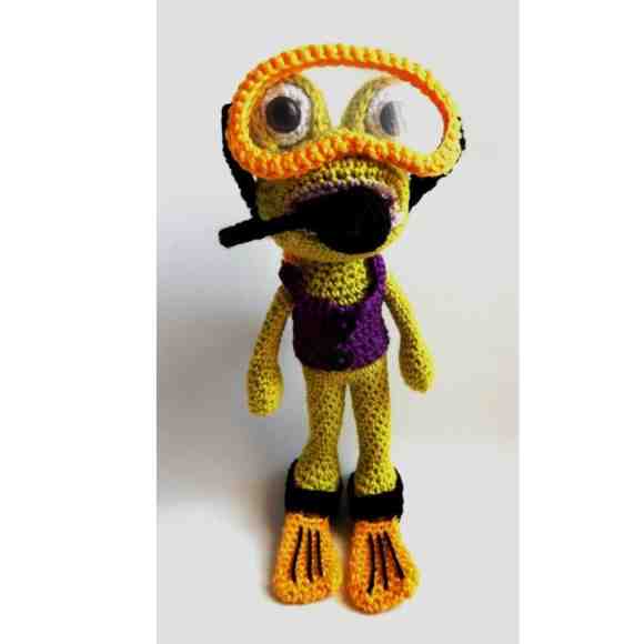 Receita de amigurumi em PDF - Jack o Sapo Mergulhador