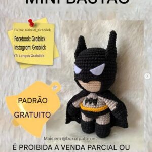 Receita de amigurumi gratuita -Batman