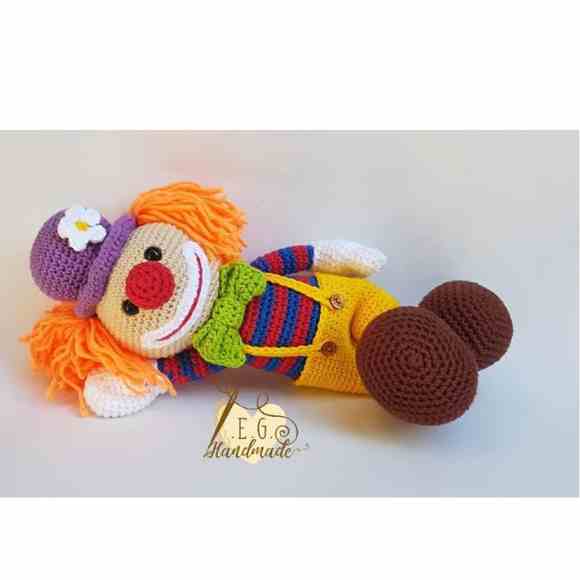 Receita de amigurumi em PDF - Palhacinho