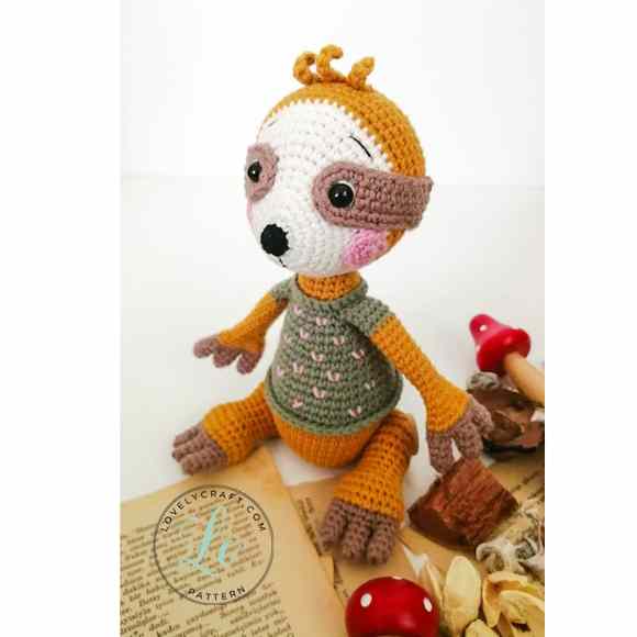 Receita de amigurumi em PDF - Preguiça