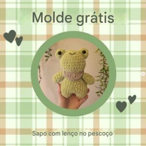 Receita de amigurumi gratuita - Sapo com babador