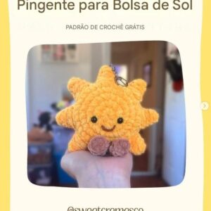 Receita de amigurumi gratuita - Chaveiro Sol
