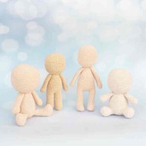 Receita de Amigurumi – Corpos Base (Sentado e De Pé – Pequeno e Grande)