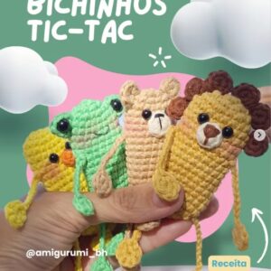 Receita Gratuita de Amigurumi – Bichinhos Tic-Tac